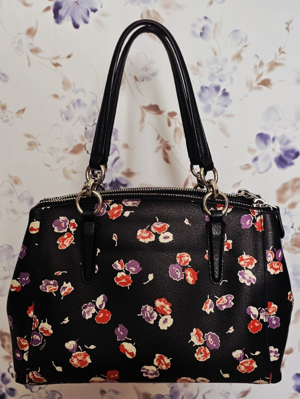 COACH MINI CHRISTIE CARRY ALL IN SMALL WILDFLOWER PRINT COATED CANVAS - Picture 2 of 8